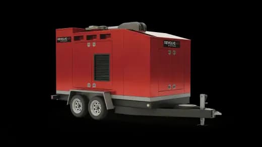 Photoreal render of a trailer-mounted industrial unit