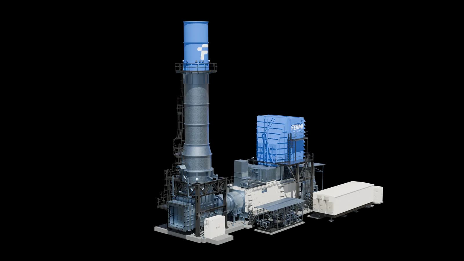 Photoreal render of a GE 6B gas turbine package