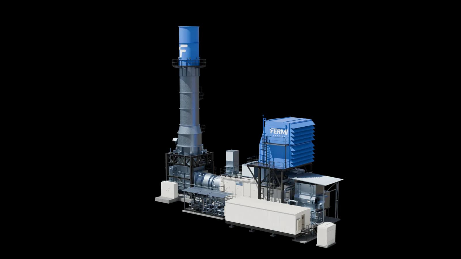 Photoreal render of a GE 6B gas turbine package